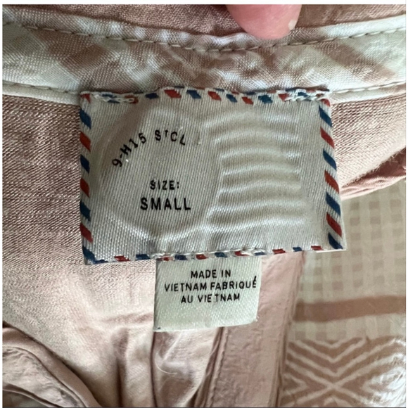 Anthropologie Postmark Blush Cream Split Neck Hi-Lo Blouse Sz S - Picture 11 of 12